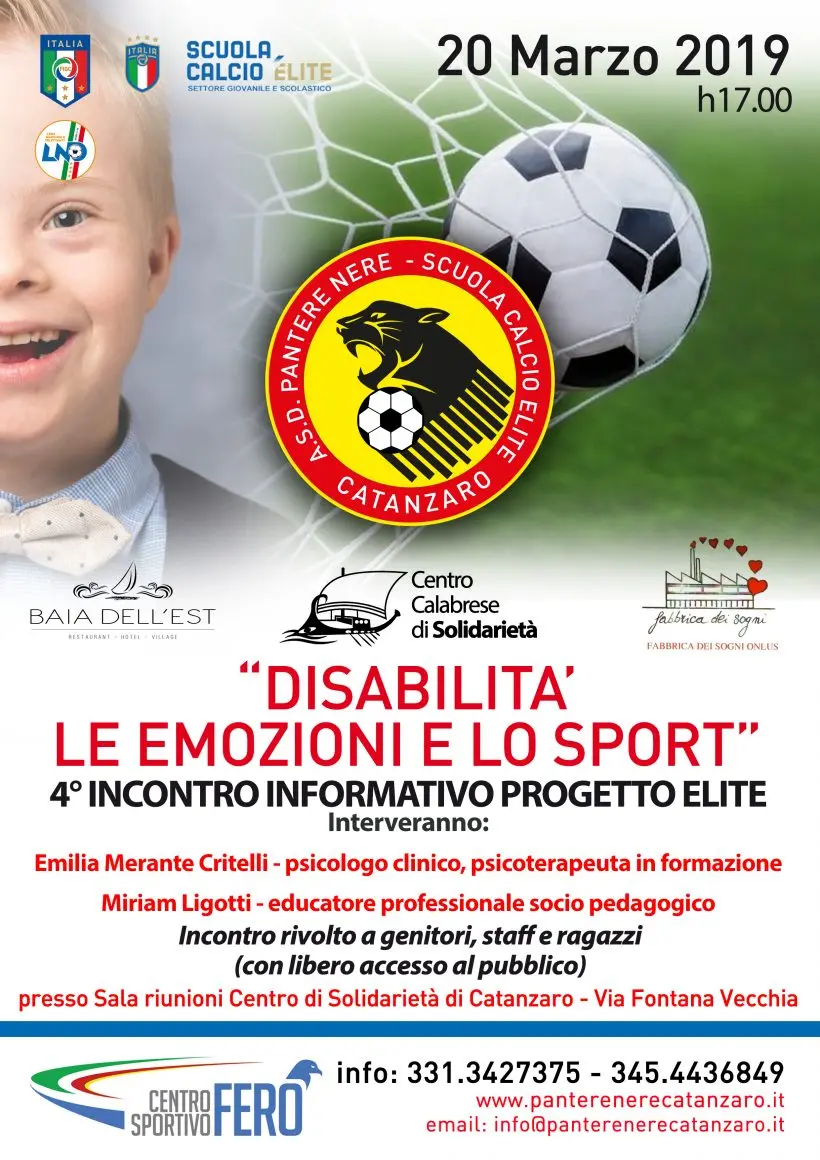 “Disabilità le emozioni e lo sport” incontro formativo Asd Pantere Nere Catanzaro