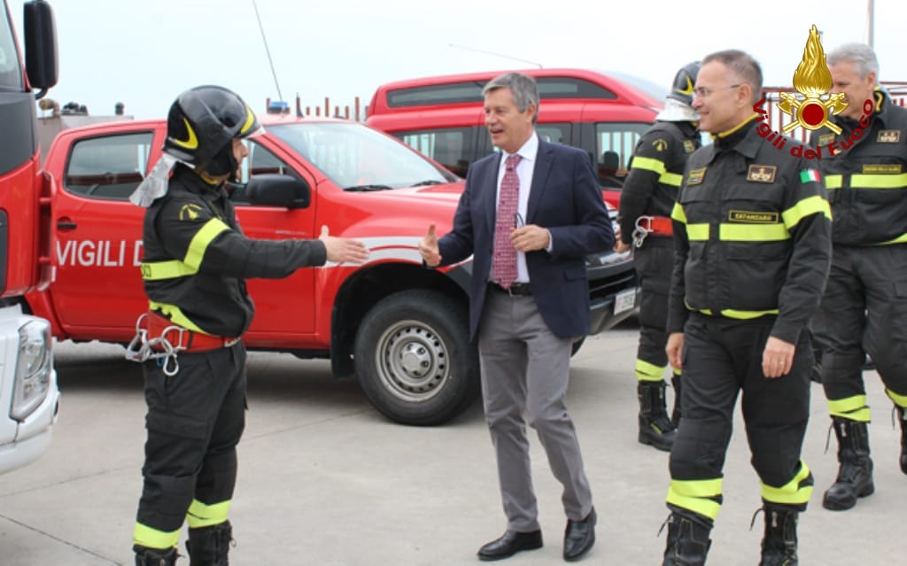 Fabio Dattilo, Emilio Occhiuzzi e Francesco Notaro in visita al Comando Provinciale di Catanzaro