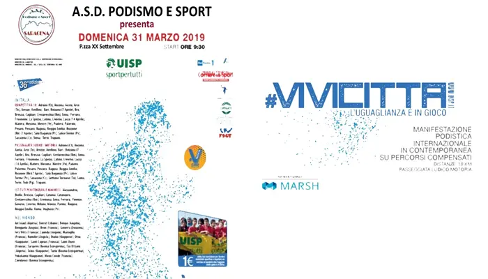 Vivicittà 2019. Tutto pronto per l'evento sportivo in contemporanea in 60 città