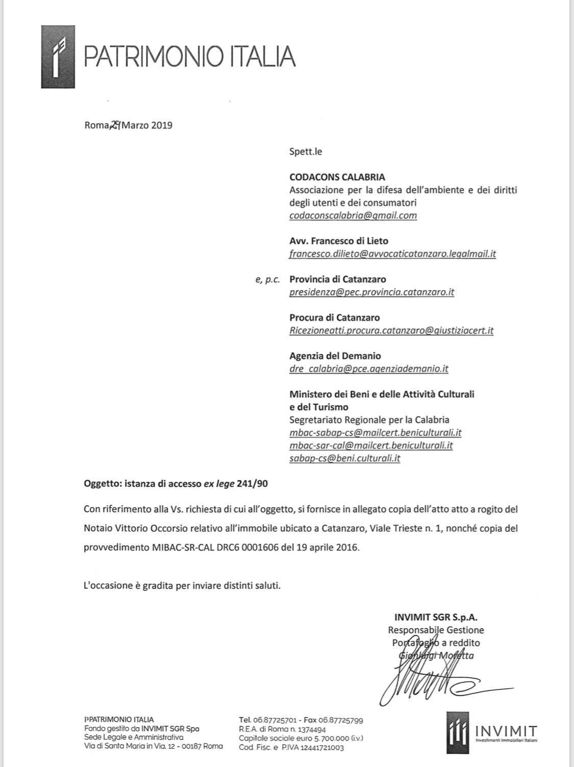 Codacons: Convento di Santa Chiara L’Associazione scrive al Ministro