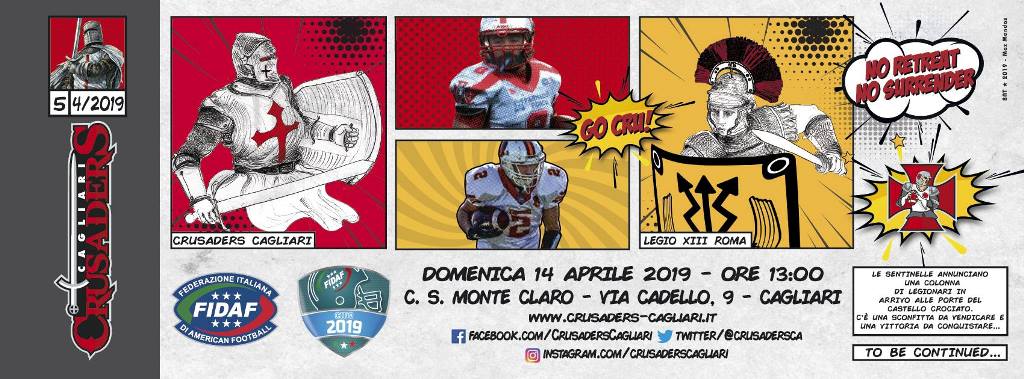 Crusaders Cagliari: c'è la rivincita contro la Legio XIII