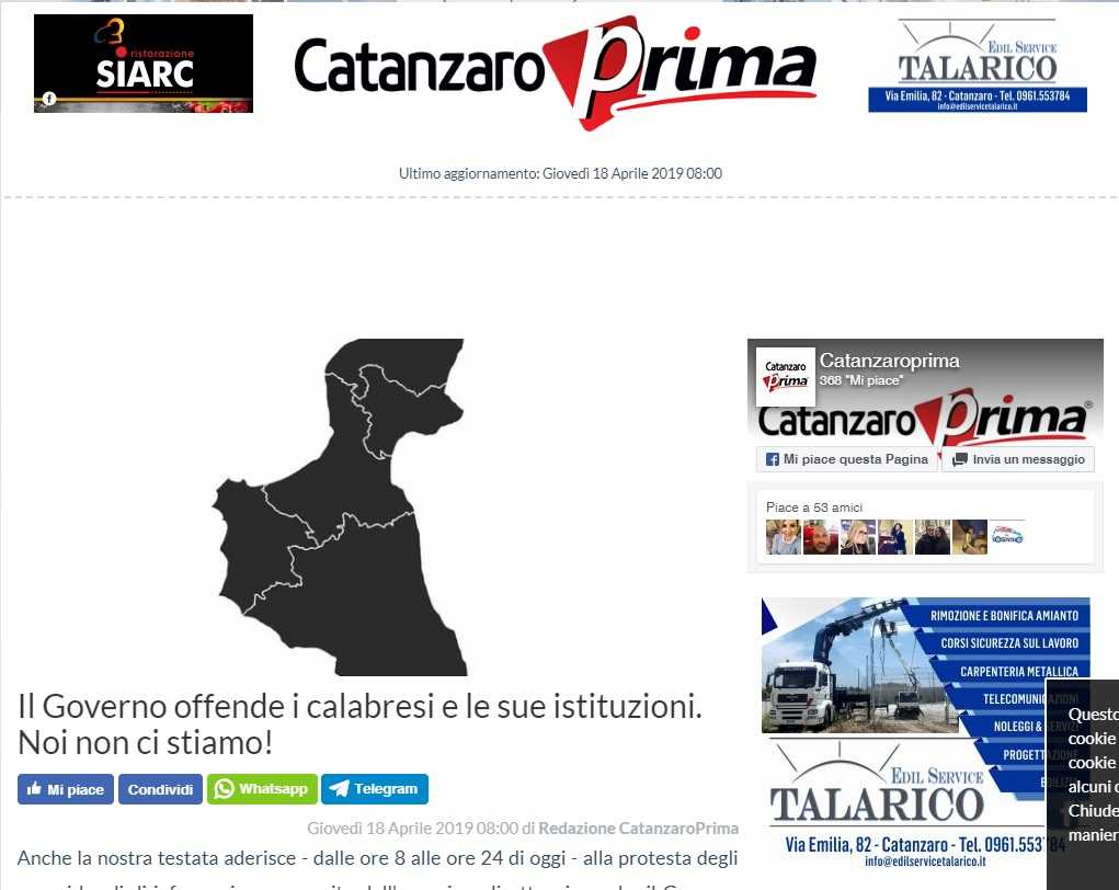 Consiglio dei Ministri a Reggio Calabria, anche la stampa catanzarese protesta