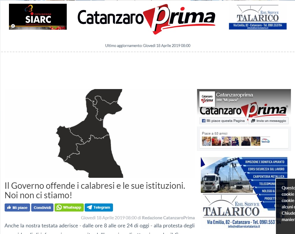 Consiglio dei Ministri a Reggio Calabria, anche la stampa catanzarese protesta