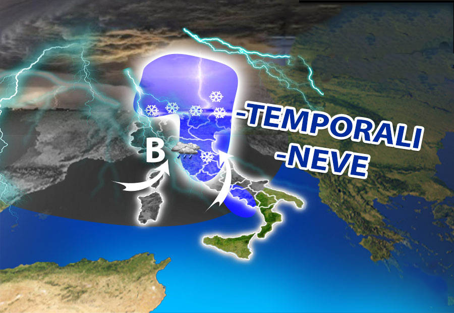 Meteo: weekend, ciclone freddo con nuovi temporali, previsioni su Nord, Centro, Sud e Isole