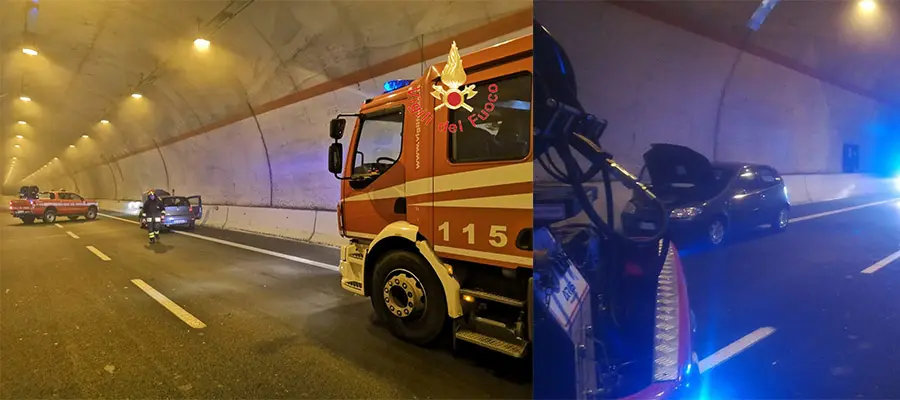 Nuova SS106, divampata auto in transito, passeggero accusa malore intervento dei VVF