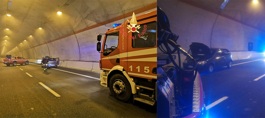 Nuova SS106, divampata auto in transito, passeggero accusa malore intervento dei VVF