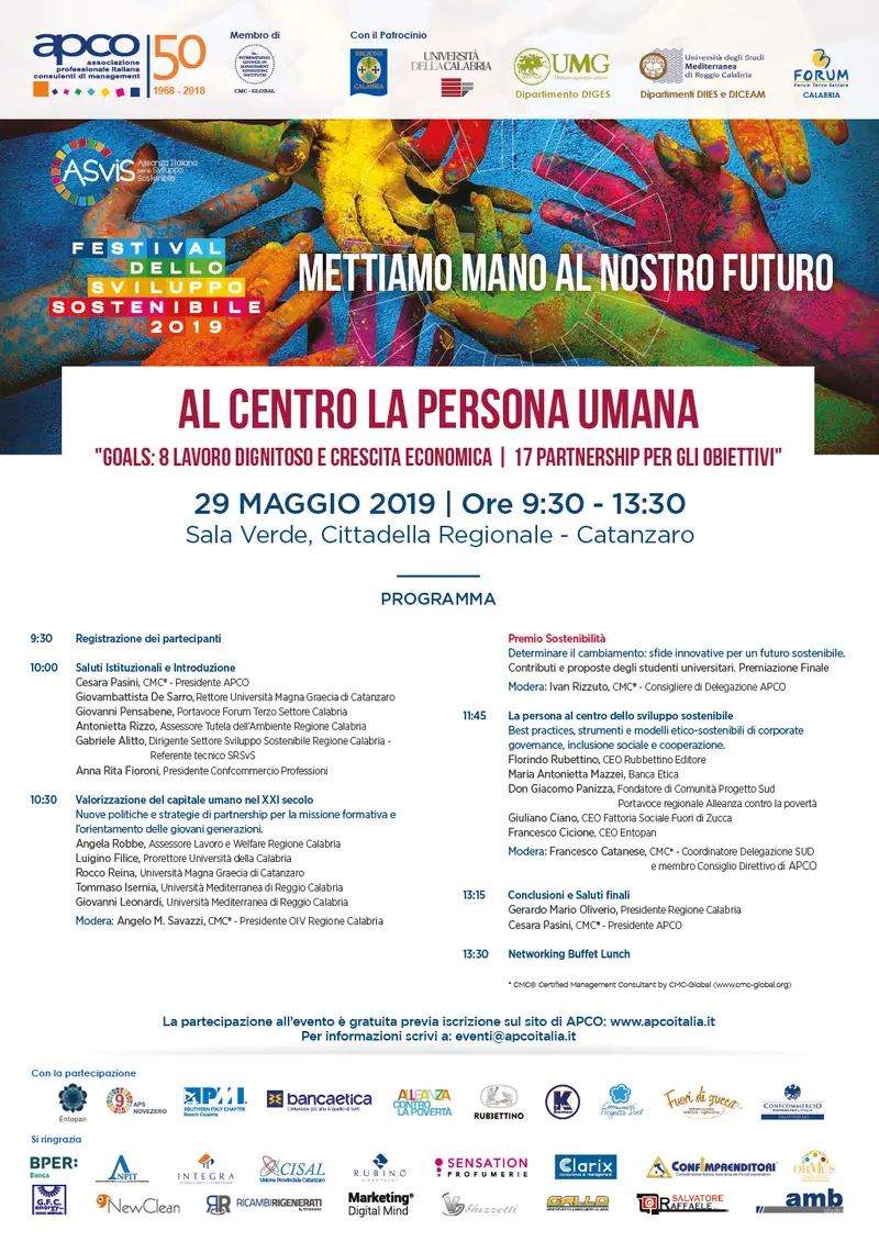 Apco “Al centro la persona umana” il 29 Maggio a Catanzaro