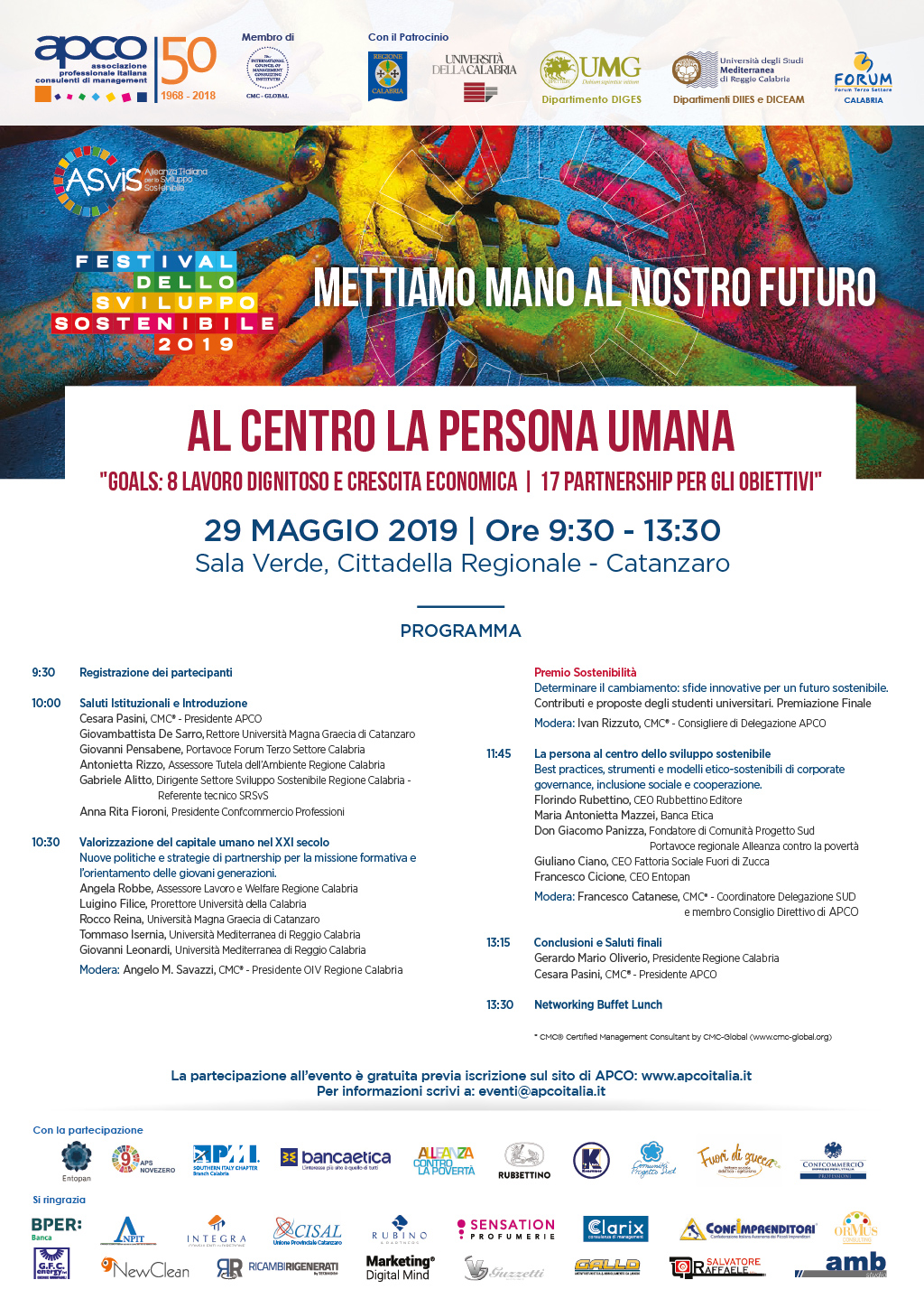 Apco “Al centro la persona umana” il 29 Maggio a Catanzaro