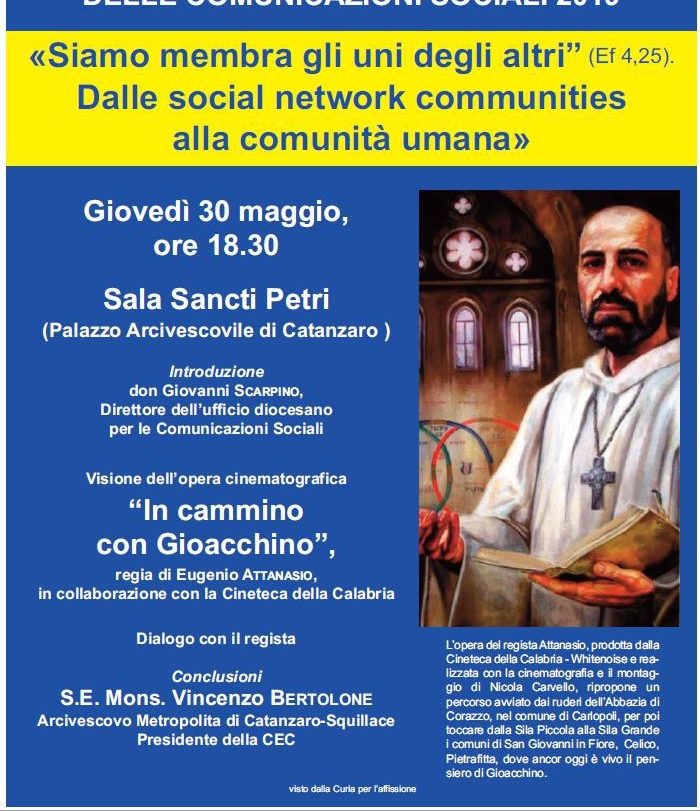 Catanzaro. 35° Giornata Mondiale delle Comunicazioni Sociali. "Siamo membra gli uni degli altri"