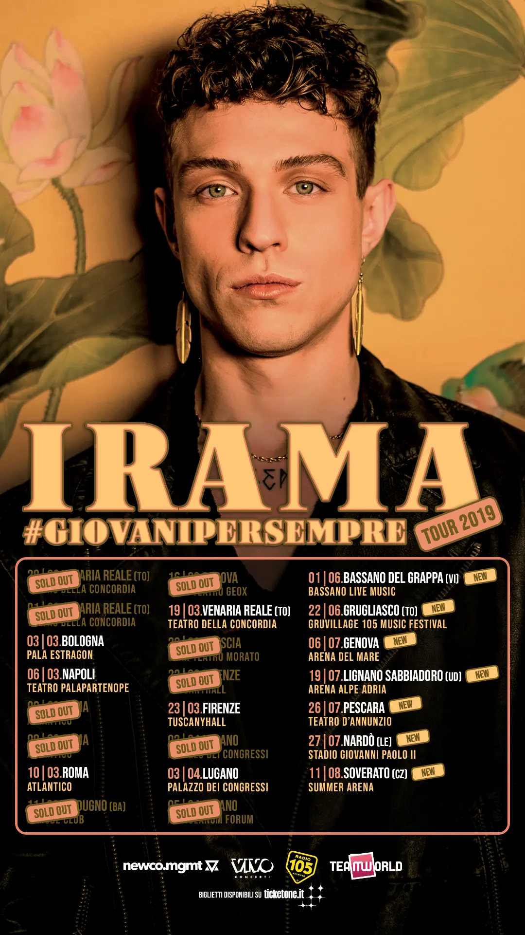 Summer Arena, Irama in concerto l’11 agosto a Soverato