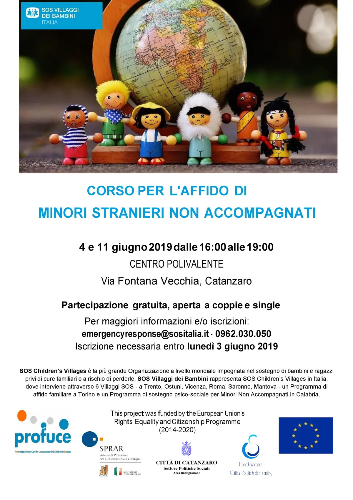 Al via a Catanzaro il percorso formativo per l'affido di minori stranieri non accompagnati