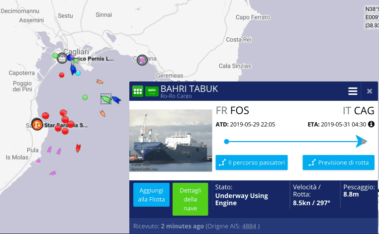 La nave saudita Bahri Tabuk è in porto a Cagliari. Potrebbe imbarcare bombe per guerra in Yemen