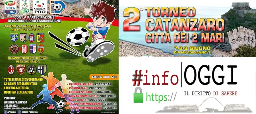 Catanzaro. Il 4 giugno la presentazione del torneo catanzaro città dei due mari