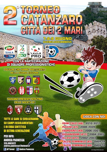 Catanzaro. Il 4 giugno la presentazione del torneo catanzaro città dei due mari