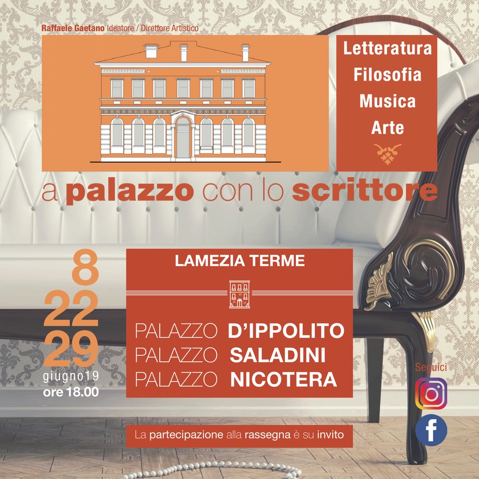 Lamezia Terme. «A palazzo con lo scrittore» Una nuova rassegna culturale all’insegna della bellezza