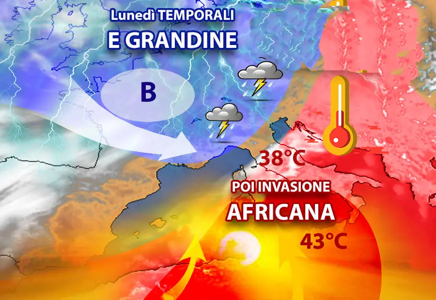 Meteo: Temporali e grandine e invasione africana, previsioni su Nord, Centro, Sud e Isole