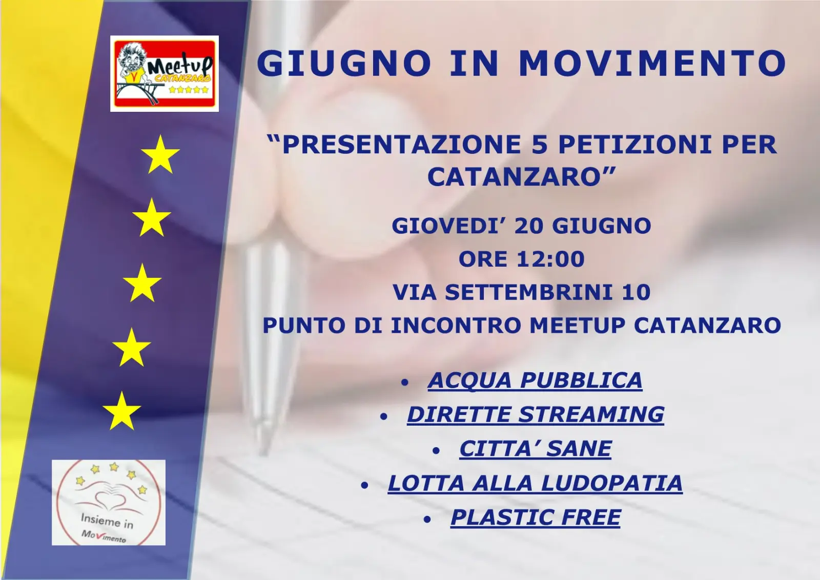 Meetup, presentate le 5 petizioni