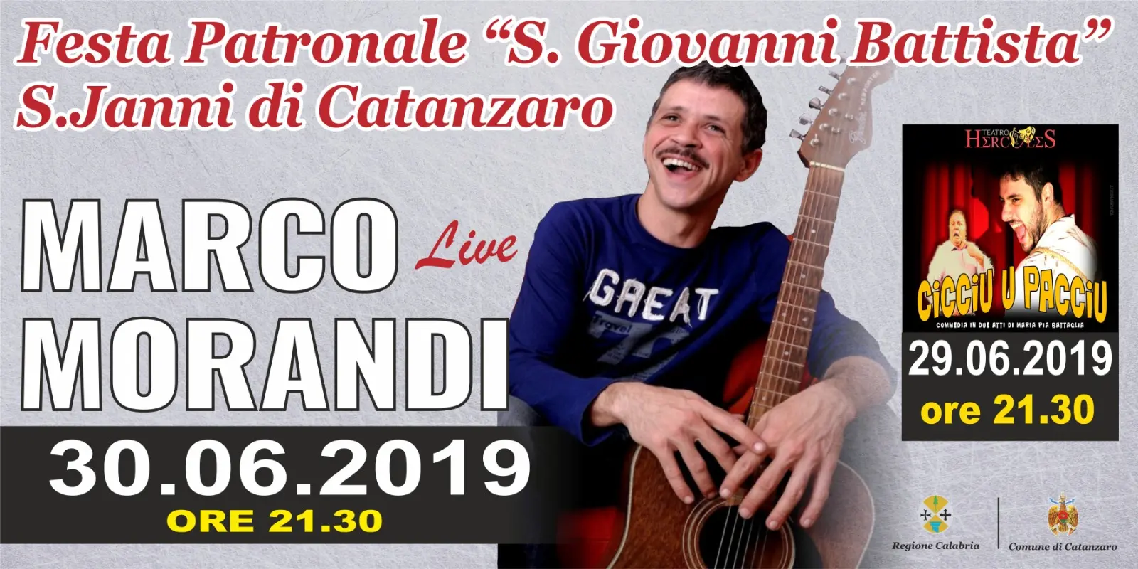 Festa patronale San Giovanni 2019, nel quartiere S. Janni (CZ) da Piero Procopio a Marco Morandi