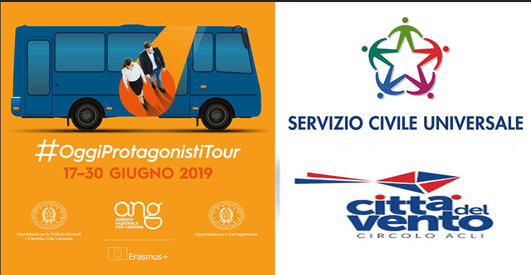 Citta del vento: “Domani sera, in piazza luigi rossi, la carovana #oggiprotagonisti tour