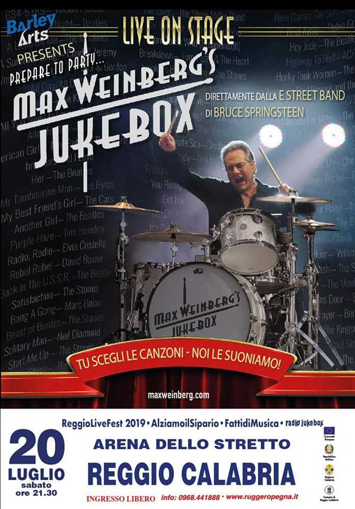 Reggio Live Fest 2019”: Max Weinberg, il batterista di Springsteen, all’Arena dello Stretto