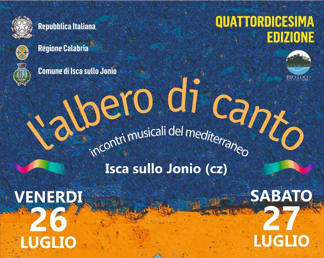 Isca sullo Jonio, il 26 e 27 luglio la XIV edizione de “L’Albero di Canto”