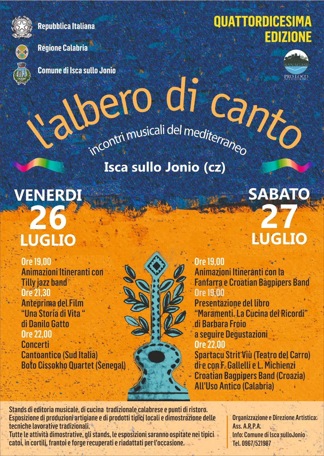 Isca sullo Jonio, il 26 e 27 luglio la XIV edizione de “L’Albero di Canto”