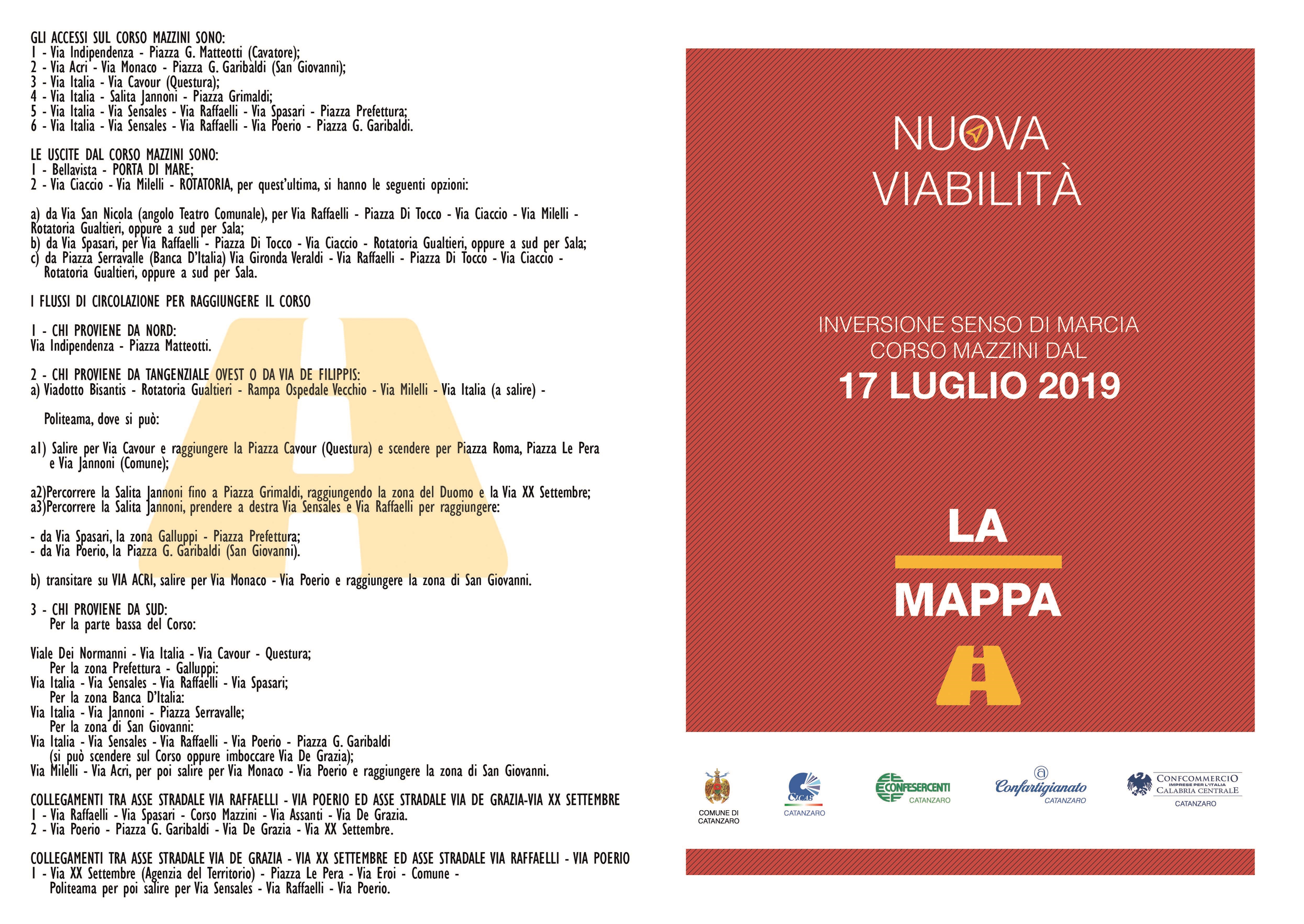 Catanzaro: Ufficiale domani nuova viabilità in Città ecco il dettaglio