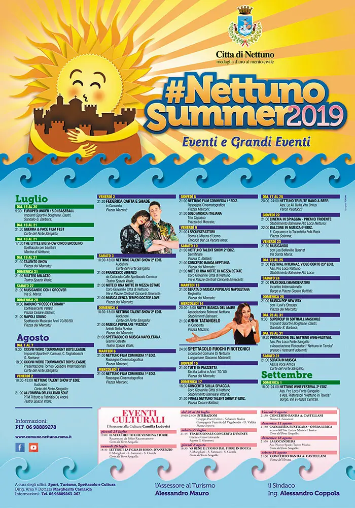 Al “Nettuno Summer 2019”. I grandi eventi: Federica Carta, Shade e Anna Tatangelo