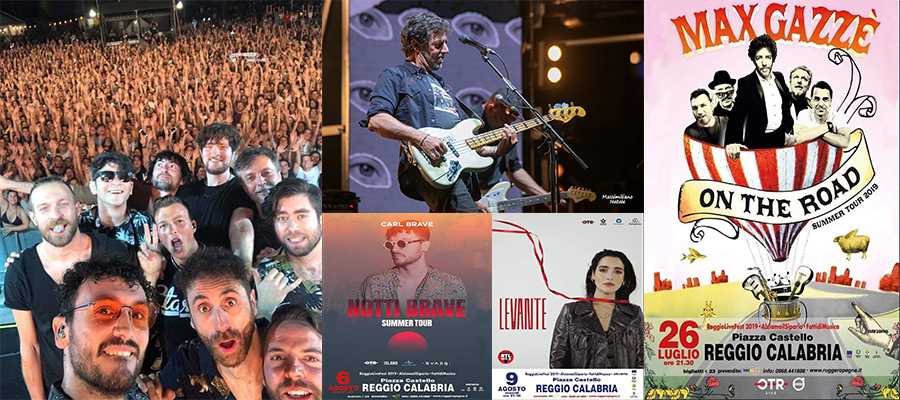 “Reggio live fest 2019” Venerdi’ il live di Max Gazze’, il 6 agosto Carl Brave e il 9 agosto Levante