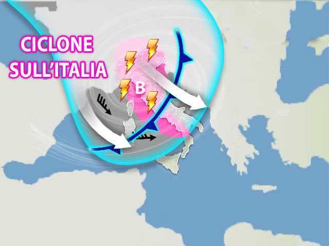 Allerta Meteo: Ciclone sull'Italia con Temporali, grandine e rischio nubifragi, ecco il dettaglio