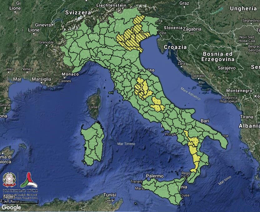 Allerta Meteo: Protezione Civile, allerta Gialla su 5 Regioni. Ecco il dettaglio