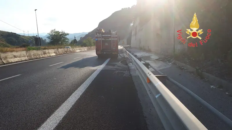 Rogo sulle colline di Catanzaro, SS280 chiusa al traffico, sul posto i VVF