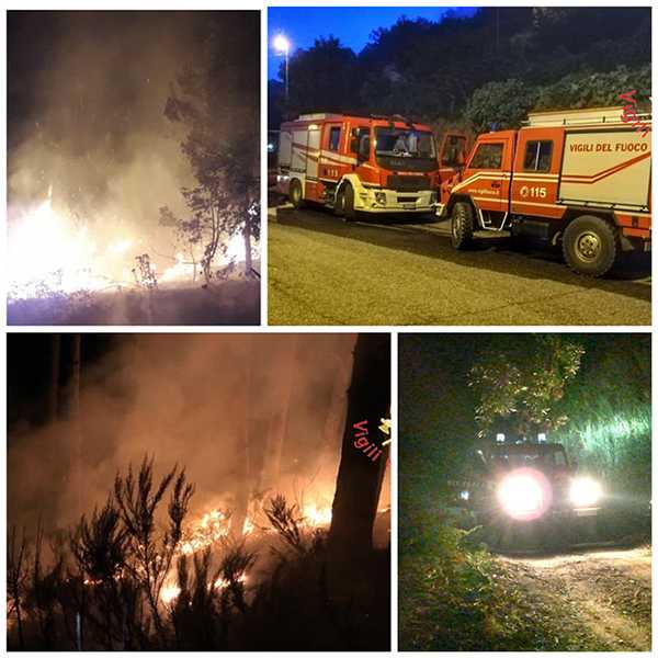 Notte d'inferno per i VVF nel Lametino e nella Presila Catanzarese (Foto)