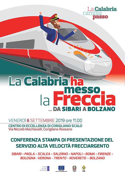 Frecciargento Sibari-Bolzano, Sottoscritto il contratto tra la Regione Calabria e Trenitalia