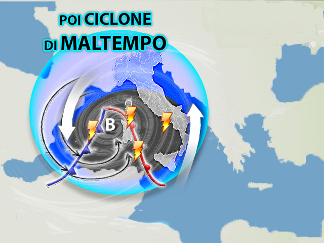 Meteo: Oggi tregua poi ciclone Pericolo di Nubifragi. Ecco i Dettagli con le previsioni