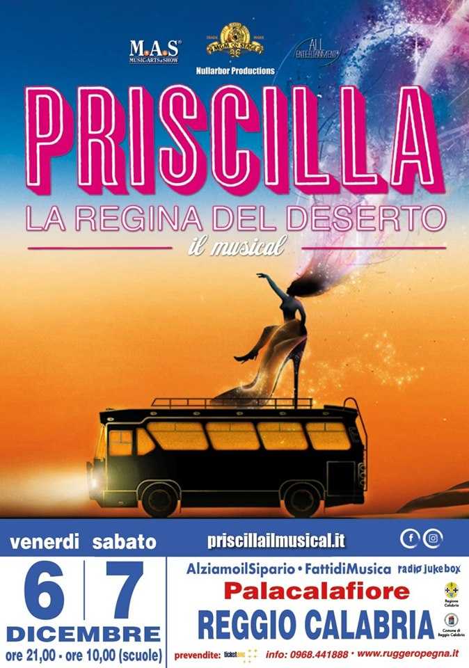 “Priscilla la regina del deserto”, il 6 e 7 dicembre al Palacalafiore di Reggio