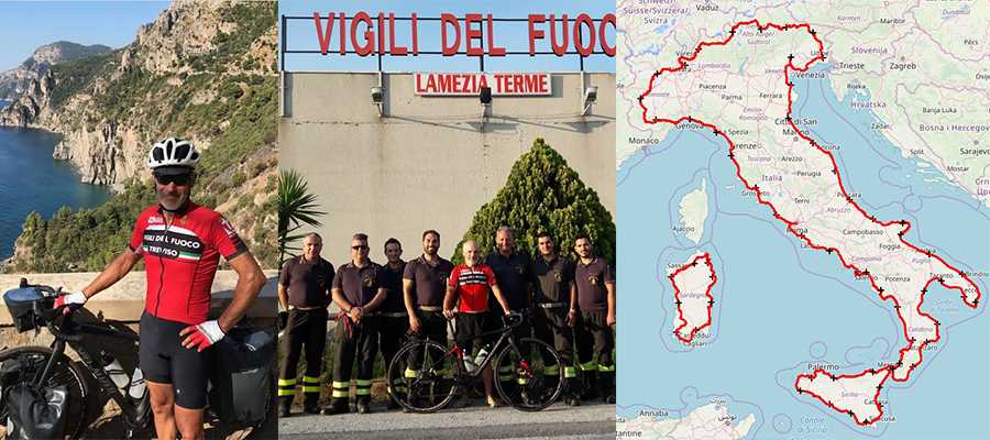 L’impresa di Flavio Mariotti “Unirò idealmente tutti i pompieri d’Italia”