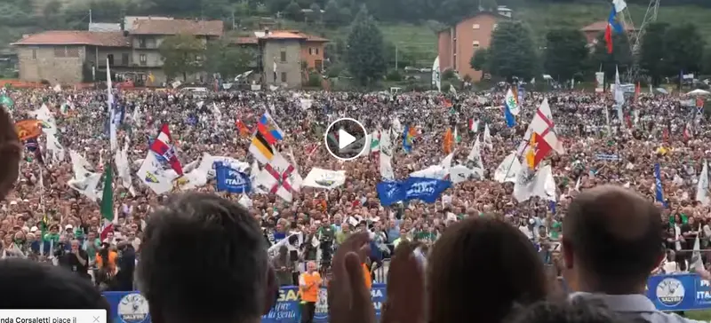 Lega, abbraccio Pontida a Salvini: ecco Italia che vincerà. PD, rischio scissione