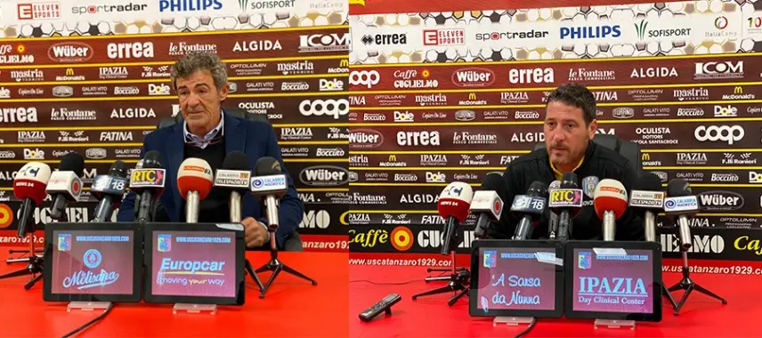 Calcio. Catanzaro-Virtus Francavilla il dopo partita i commenti di Auteri e Trocini