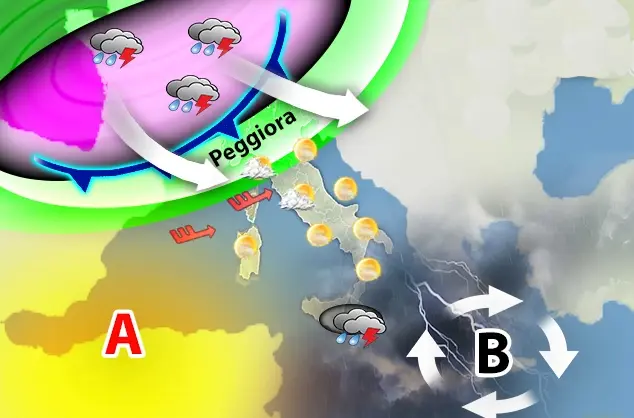 Meteo: Oggi maltempo su molte regioni, poi alta pressione sub-tropicale. Ecco il dettaglio