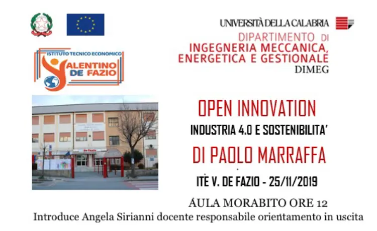 Open innovation Industry 4.0 e sostenibilità a Lamezia Terme (CZ)