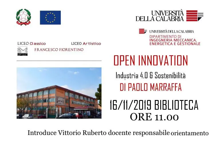 Open innovation Industry 4.0 e sostenibilità a Lamezia Terme (CZ)