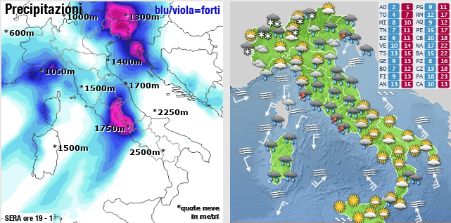 Meteo piogge e nevicate in atto, Allerta Rossa Protezione Civile. Ecco il dettaglio con previsioni