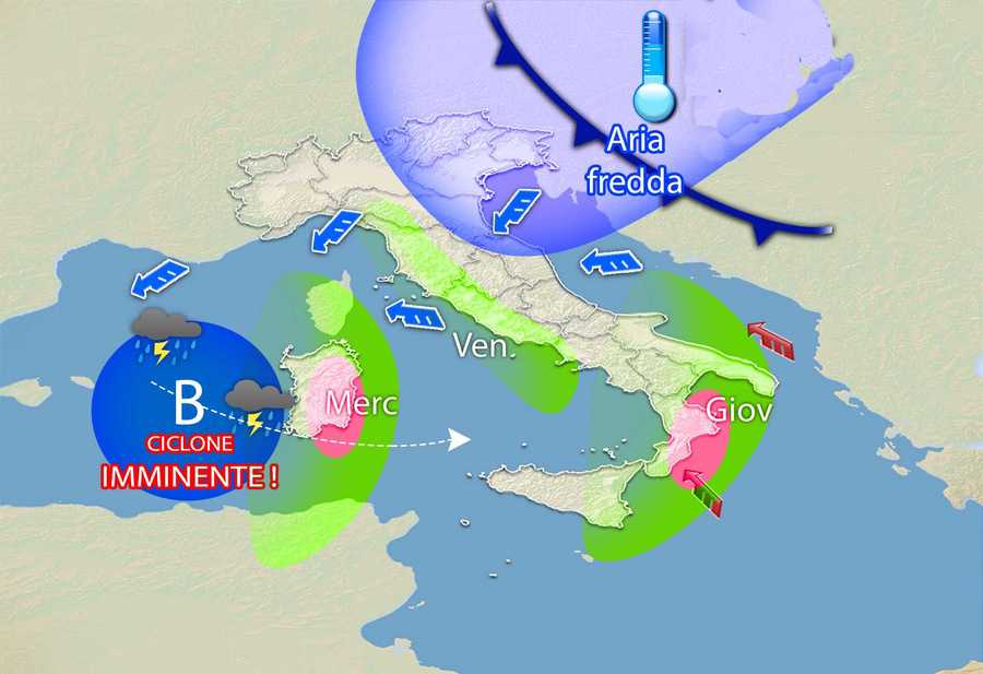 Meteo: ciclone mediterraneo imminente. Ecco la Traiettoria e dove colpiranno le Piogge