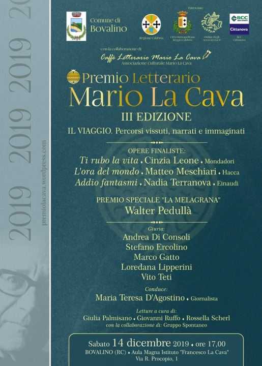 Grande attesa per la serata finale del Premio Letterario Nazionale "Mario La Cava"