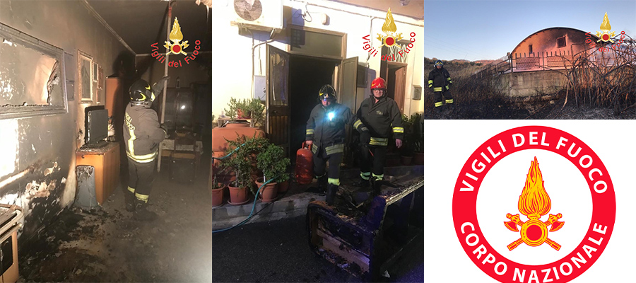 Giornata di fuoco e tempesta di vento per i VVF, rogo in due abitazioni più azienda di Pellets