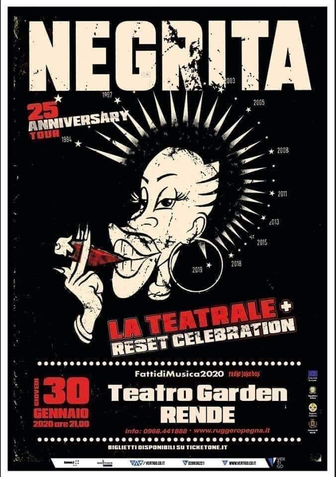 I Negrita festeggiano anche al Garden di Rende 25 anni di successi