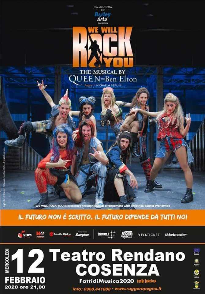 Il musical originale dei Queen, “We Will Rock You”,  Il 12 febbraio al Teatro Rendano di Cosenza