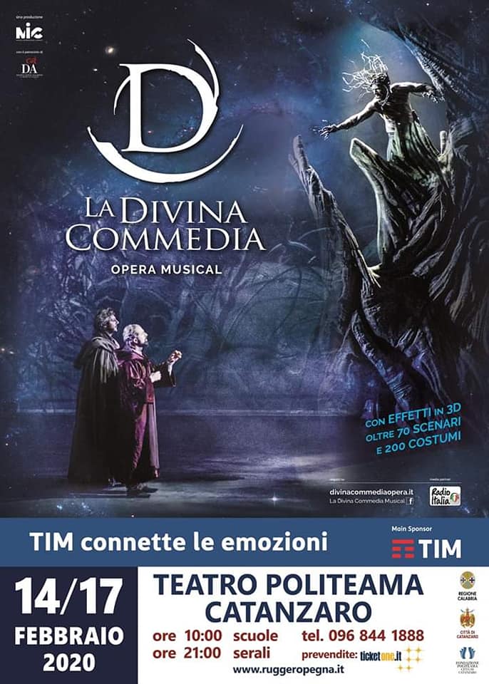 Nuovo spettacolo del colossal “La Divina Commedia” al Teatro Politeama di Catanzaro dal 14 al 17 feb
