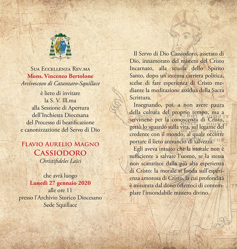 Processo di beatificazione e canonizzazione del Servo di Dio Flavio Aurelio Magno Cassiodoro